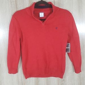 Izod 1/4 Zip Knit Sweater Red Boys Medium …